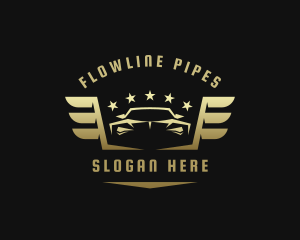 Golden Car Wings logo design