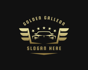 Golden Car Wings logo design