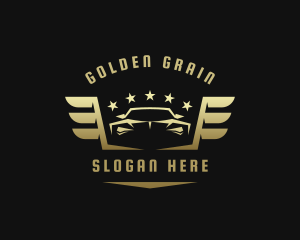 Golden Car Wings logo design