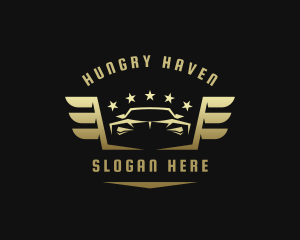 Golden Car Wings logo design