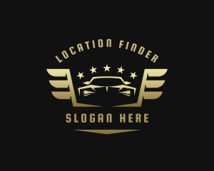 Golden Car Wings logo design