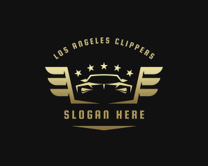 Automobile - Golden Car Wings logo design