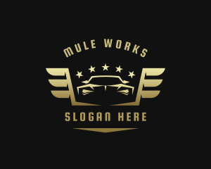 Golden Car Wings logo design