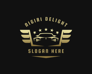 Golden Car Wings logo design