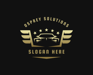 Golden Car Wings logo design