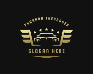 Golden Car Wings logo design