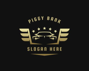 Golden Car Wings logo design