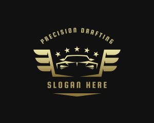 Golden Car Wings logo design