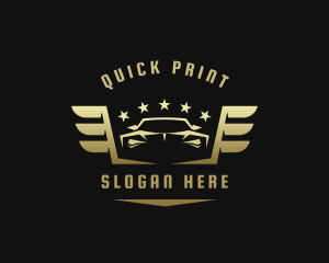 Golden Car Wings logo design