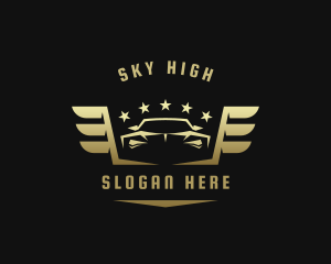 Golden Car Wings logo design