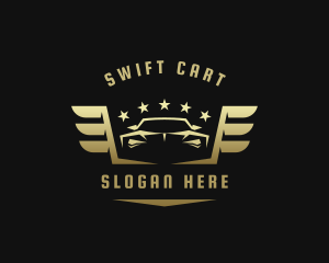 Golden Car Wings logo design