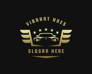 Golden Car Wings logo design