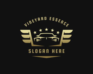 Golden Car Wings logo design