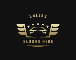 Golden Car Wings logo design