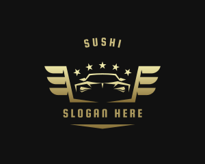 Golden Car Wings logo design