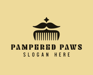 Grooming - Mustache Comb Grooming logo design