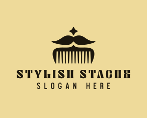 Mustache - Mustache Comb Grooming logo design