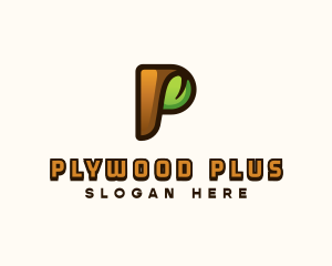 Organic Leaf Letter P logo design