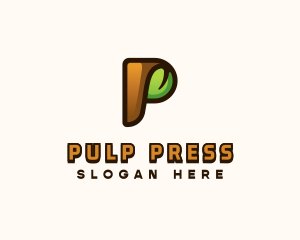 Organic Leaf Letter P logo design