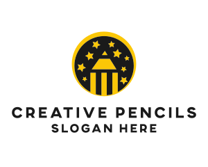 Art Pencil Stars logo design