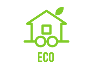 Green Eco Wheel House logo design