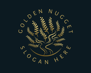 Golden Nature Tree logo design