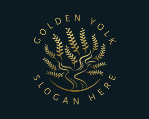 Golden Nature Tree logo design