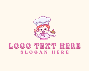 Girl - Pastry Chef Baker Mascot logo design