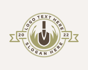 Trowel - Eco Grass Shovel logo design