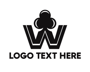 Poker - Black W Club logo design