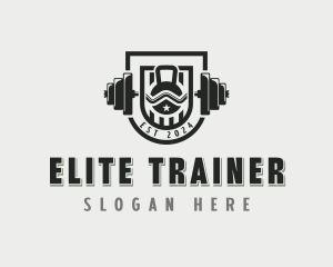 Barbell Bodybuilding Weightlifter logo design