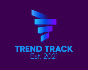 Forecasting - Ribbon Strip Tornado logo design