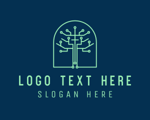 Sustainable - Green Tree Circuitry logo design