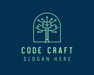 Coding - Green Tree Circuitry logo design