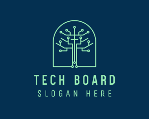 Motherboard - Green Tree Circuitry logo design