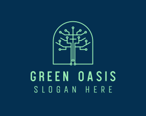 Green Tree Circuitry  logo design