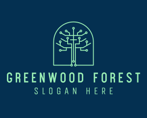 Green Tree Circuitry  logo design