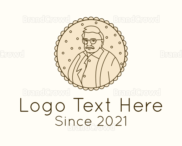 Old Man Father Portrait Logo