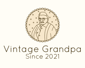 Old Man Father Portrait logo design