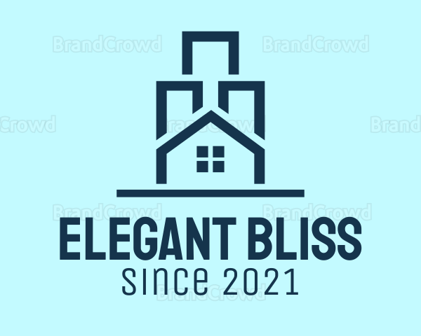 Blue Residential House Logo