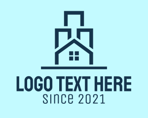 Leasing - Blue Residential House logo design