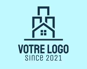 Tower - Blue Residential House logo design