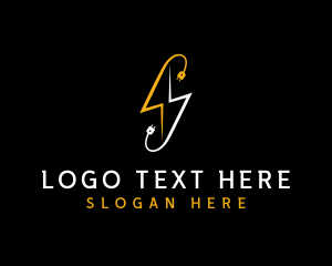 Electric Plug Lightning logo design