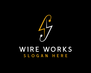 Wire - Electric Plug Lightning logo design