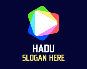 App - Play Button Rainbow logo design