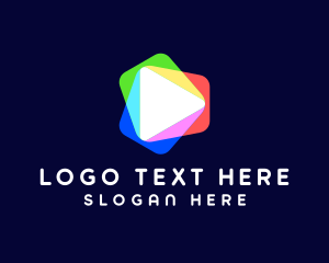 App - Play Button Rainbow logo design