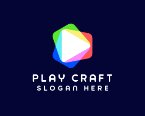 Play Button Rainbow logo design