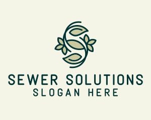 Botanical Letter S logo design