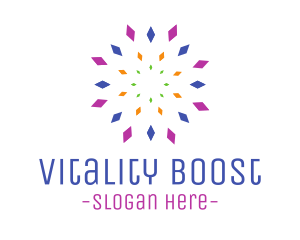 Vitality - Colorful Radial Diamonds logo design