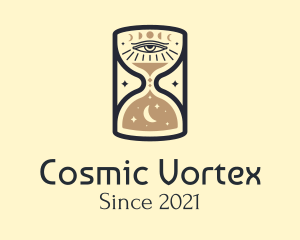 Cosmic Eye Hourglass logo design